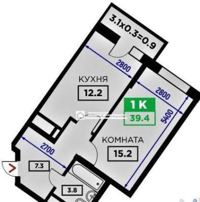 Продам однокомнатную квартиру в Краснодар.Жилая площадь 39  кв.м.Этаж 11.Дом монолитный. в Краснодаре