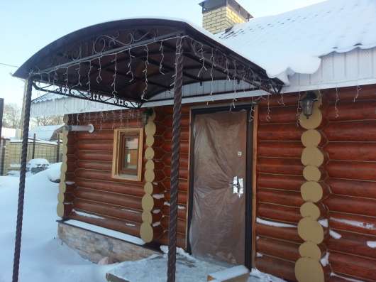 Козырек кованый, стеклянный в Казани фото 10