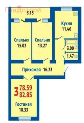 Продам трехкомнатную квартиру в Вологда.Жилая площадь 82  кв.м.Этаж 6.Дом кирпичный. в Вологде фото 3