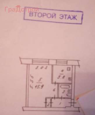 Продам однокомнатную квартиру в Вологда.Жилая площадь 30  кв.м.Этаж 2.Дом кирпичный. в Вологде фото 4