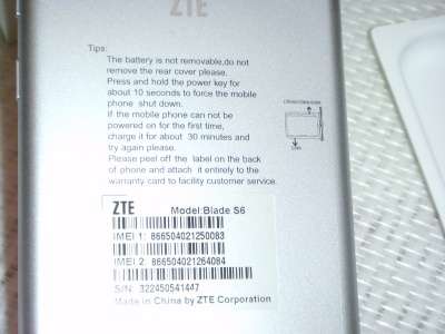 сотовый телефон ZTE ZTE Blade S6 в Тольятти