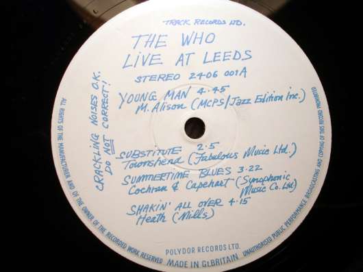 Пластинка  The Who ‎– Live At Leeds (UK) в Санкт-Петербурге