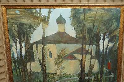 Картина «Псковский храм». СССР, 1950-е г в Санкт-Петербурге фото 3