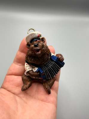 Елочная игрушка. Мишка гармонист в Москве фото 5