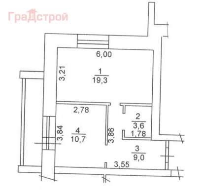 Продам однокомнатную квартиру в Вологда.Жилая площадь 42,60  кв.м.Дом кирпичный.Есть Балкон. в Вологде