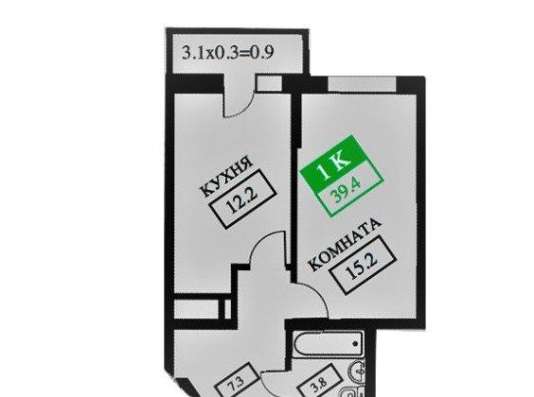 Продам однокомнатную квартиру в Краснодар.Жилая площадь 39  кв.м.Этаж 11.Дом монолитный.