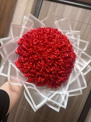 Букеты из атласных лент