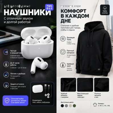Оформление карточек товаров и рекламных объявлений.