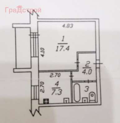 Продам однокомнатную квартиру в Вологда.Жилая площадь 32,30  кв.м.Дом кирпичный.Есть Балкон.