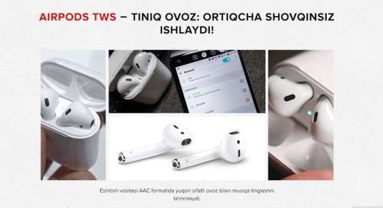 Airpods TWS simsiz quloqchinlari