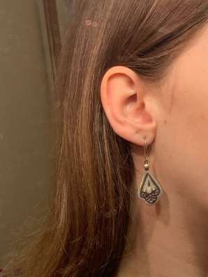 Серьги Кубачи. Серебро 875. Звезда. Чернение. СССР. ВИНТАЖ