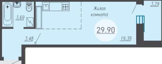 Продам однокомнатную квартиру в Липецке. Жилая площадь 30 кв.м. Этаж 20. Есть балкон.