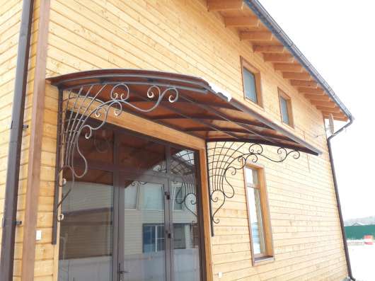 Козырек кованый, стеклянный в Казани фото 9