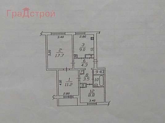 Продам трехкомнатную квартиру в Вологда.Жилая площадь 63,10  кв.м.Дом панельный.Есть Балкон.