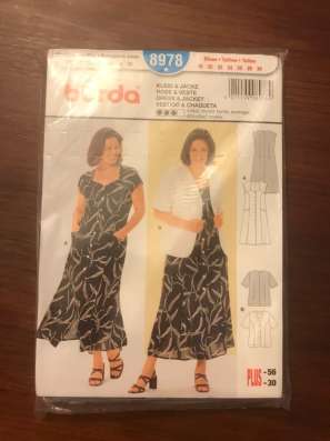 Выкройка Burda 8978 - платье-халат и жакет