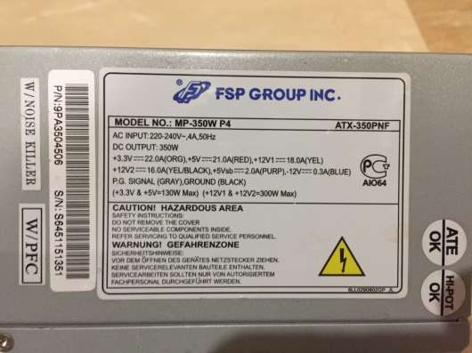 Блок питания FSP ATX350 MP-350W P4 в Красноярске фото 3