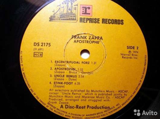 Пластинка виниловая Frank Zappa - Apostrophe (') в Санкт-Петербурге фото 3