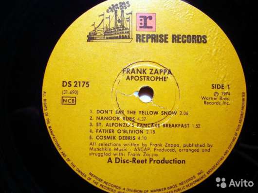 Пластинка виниловая Frank Zappa - Apostrophe (') в Санкт-Петербурге фото 5