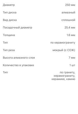 Диск алмазный 250 в Санкт-Петербурге фото 3